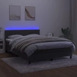 ΚΡΕΒΑΤΙ BOXSPRING ΜΕ ΣΤΡΩΜΑ & LED ΣΚ. ΓΚΡΙ 140X190ΕΚ. ΒΕΛΟΥΔΙΝΟ 3134520