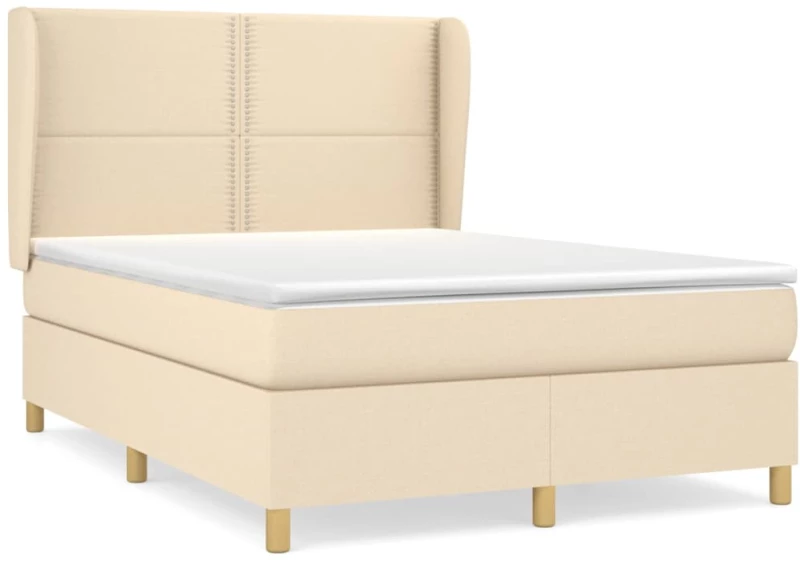 ΚΡΕΒΑΤΙ BOXSPRING ΜΕ ΣΤΡΩΜΑ ΚΡΕΜ 140X200 ΕΚ. ΥΦΑΣΜΑΤΙΝΟ 3128450