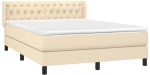 ΚΡΕΒΑΤΙ BOXSPRING ΜΕ ΣΤΡΩΜΑ ΚΡΕΜ 140X190 ΕΚ. ΥΦΑΣΜΑΤΙΝΟ 3129950