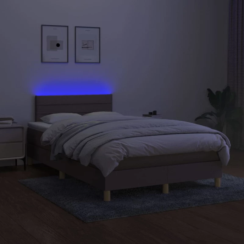 ΚΡΕΒΑΤΙ BOXSPRING ΜΕ ΣΤΡΩΜΑ & LED TAUPE 120X200 ΕΚ. ΥΦΑΣΜΑΤΙΝΟ 3133785