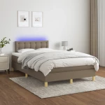 ΚΡΕΒΑΤΙ BOXSPRING ΜΕ ΣΤΡΩΜΑ & LED TAUPE 120X200 ΕΚ. ΥΦΑΣΜΑΤΙΝΟ 3134025