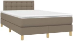 ΚΡΕΒΑΤΙ BOXSPRING ΜΕ ΣΤΡΩΜΑ & LED TAUPE 120X200 ΕΚ. ΥΦΑΣΜΑΤΙΝΟ 3134025