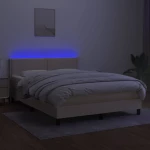 ΚΡΕΒΑΤΙ BOXSPRING ΜΕ ΣΤΡΩΜΑ & LED ΚΡΕΜ 140X190 ΕΚ. ΥΦΑΣΜΑΤΙΝΟ 3133074