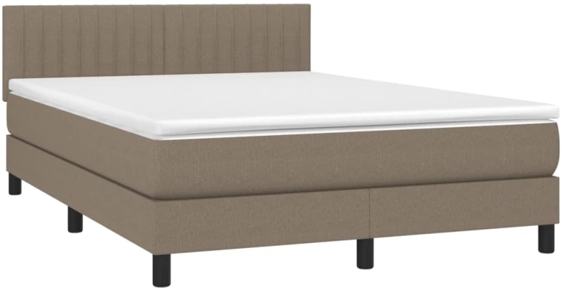 ΚΡΕΒΑΤΙ BOXSPRING ΜΕ ΣΤΡΩΜΑ & LED TAUPE 140X190 ΕΚ. ΥΦΑΣΜΑΤΙΝΟ 3133313