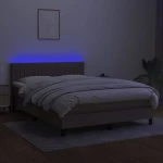 ΚΡΕΒΑΤΙ BOXSPRING ΜΕ ΣΤΡΩΜΑ & LED TAUPE 140X190 ΕΚ. ΥΦΑΣΜΑΤΙΝΟ 3133313