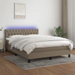 ΚΡΕΒΑΤΙ BOXSPRING ΜΕ ΣΤΡΩΜΑ & LED TAUPE 140X190 ΕΚ. ΥΦΑΣΜΑΤΙΝΟ 3133393