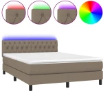 ΚΡΕΒΑΤΙ BOXSPRING ΜΕ ΣΤΡΩΜΑ & LED TAUPE 140X190 ΕΚ. ΥΦΑΣΜΑΤΙΝΟ 3133393