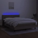 ΚΡΕΒΑΤΙ BOXSPRING ΜΕ ΣΤΡΩΜΑ & LED TAUPE 140X190 ΕΚ. ΥΦΑΣΜΑΤΙΝΟ 3133393