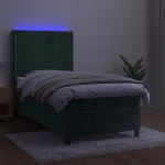 ΚΡΕΒΑΤΙ BOXSPRING ΜΕ ΣΤΡΩΜΑ & LED ΣΚ. ΠΡΑΣΙΝΟ 90X200 ΕΚ ΒΕΛΟΥΔΟ 3139484