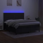 ΚΡΕΒΑΤΙ BOXSPRING ΜΕ ΣΤΡΩΜΑ & LED ΜΑΥΡΟ 160X200 ΕΚ. ΥΦΑΣΜΑΤΙΝΟ 3134807