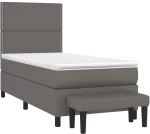 ΚΡΕΒΑΤΙ BOXSPRING ΜΕ ΣΤΡΩΜΑ ΓΚΡΙ 100X200ΕΚ. ΑΠΟ ΣΥΝΘΕΤΙΚΟ ΔΕΡΜΑ 3137591