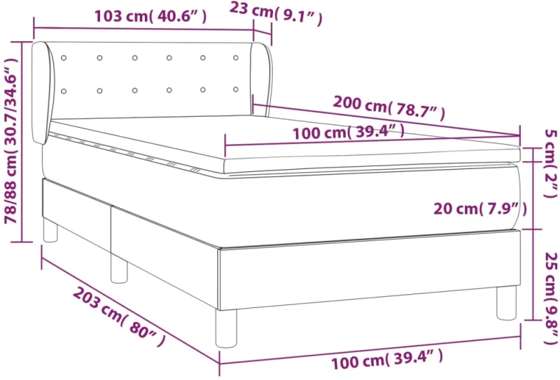 ΚΡΕΒΑΤΙ BOXSPRING ΜΕ ΣΤΡΩΜΑ ΣΚΟΥΡΟ ΚΑΦΕ 100X200 ΕΚ. ΥΦΑΣΜΑΤΙΝΟ 3126544