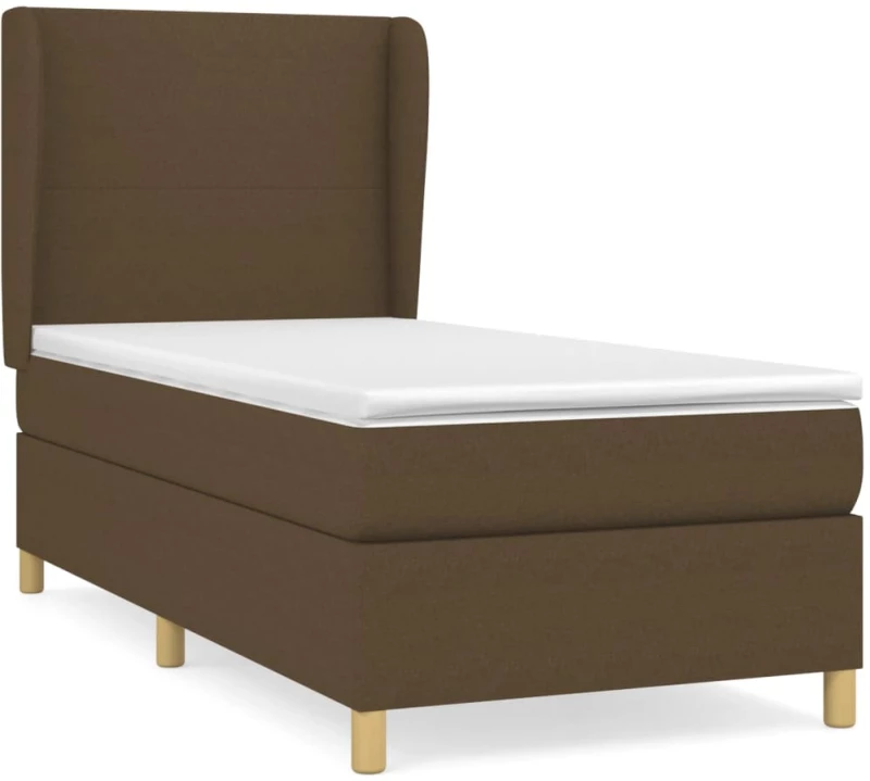 ΚΡΕΒΑΤΙ BOXSPRING ΜΕ ΣΤΡΩΜΑ ΣΚΟΥΡΟ ΚΑΦΕ 100X200 ΕΚ. ΥΦΑΣΜΑΤΙΝΟ 3128344