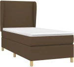 ΚΡΕΒΑΤΙ BOXSPRING ΜΕ ΣΤΡΩΜΑ ΣΚΟΥΡΟ ΚΑΦΕ 100X200 ΕΚ. ΥΦΑΣΜΑΤΙΝΟ 3128344