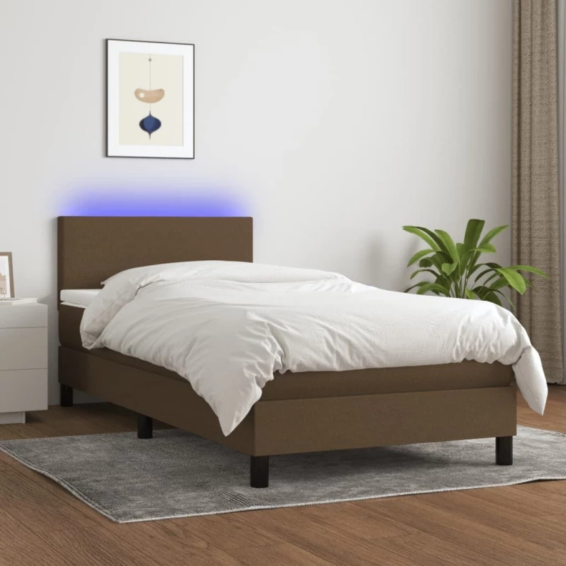 ΚΡΕΒΑΤΙ BOXSPRING ΜΕ ΣΤΡΩΜΑ & LED ΣΚ.ΚΑΦΕ 100X200 ΕΚ ΥΦΑΣΜΑΤΙΝΟ 3132976