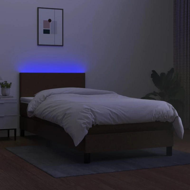 ΚΡΕΒΑΤΙ BOXSPRING ΜΕ ΣΤΡΩΜΑ & LED ΣΚ.ΚΑΦΕ 100X200 ΕΚ ΥΦΑΣΜΑΤΙΝΟ 3132976