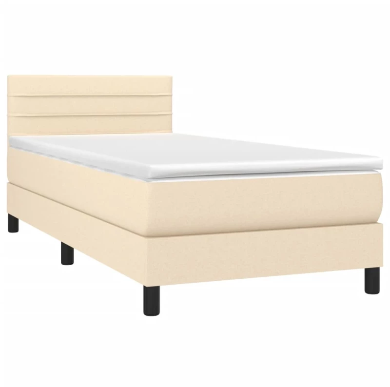 ΚΡΕΒΑΤΙ BOXSPRING ΜΕ ΣΤΡΩΜΑ & LED ΚΡΕΜ 80X200 ΕΚ. ΥΦΑΣΜΑΤΙΝΟ 3133194