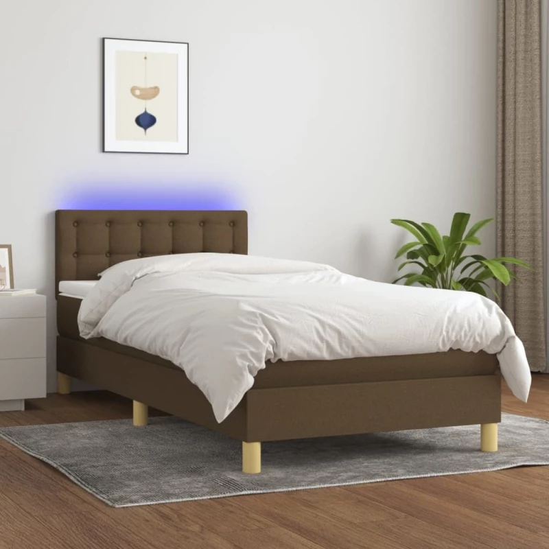 ΚΡΕΒΑΤΙ BOXSPRING ΜΕ ΣΤΡΩΜΑ & LED ΣΚ.ΚΑΦΕ 80X200 ΕΚ. ΥΦΑΣΜΑΤΙΝΟ 3133992