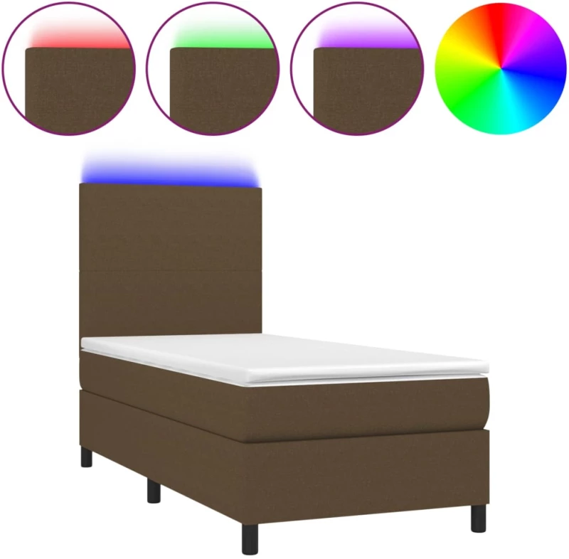 ΚΡΕΒΑΤΙ BOXSPRING ΜΕ ΣΤΡΩΜΑ & LED ΣΚ.ΚΑΦΕ 100X200 ΕΚ ΥΦΑΣΜΑΤΙΝΟ 3134696