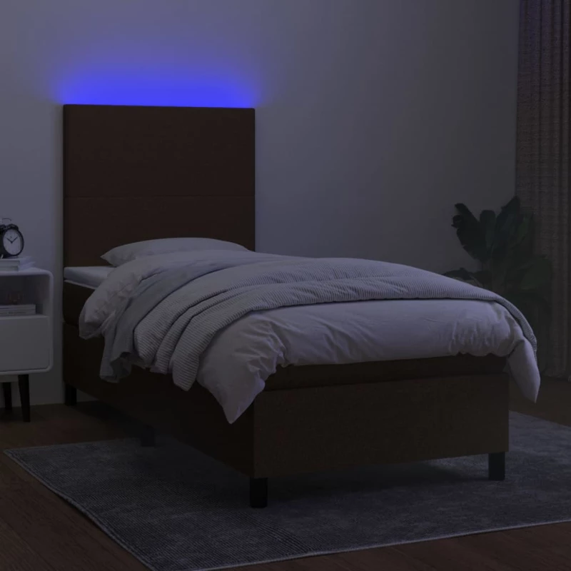 ΚΡΕΒΑΤΙ BOXSPRING ΜΕ ΣΤΡΩΜΑ & LED ΣΚ.ΚΑΦΕ 100X200 ΕΚ ΥΦΑΣΜΑΤΙΝΟ 3134696