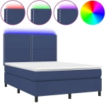 ΚΡΕΒΑΤΙ BOXSPRING ΜΕ ΣΤΡΩΜΑ & LED ΜΠΛΕ 140X190 ΕΚ. ΥΦΑΣΜΑΤΙΝΟ 3134795