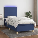 ΚΡΕΒΑΤΙ BOXSPRING ΜΕ ΣΤΡΩΜΑ & LED ΜΠΛΕ 100X200 ΕΚ. ΥΦΑΣΜΑΤΙΝΟ 3135339
