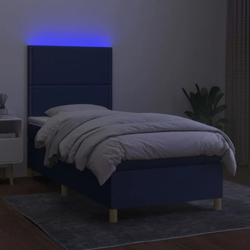 ΚΡΕΒΑΤΙ BOXSPRING ΜΕ ΣΤΡΩΜΑ & LED ΜΠΛΕ 100X200 ΕΚ. ΥΦΑΣΜΑΤΙΝΟ 3135339