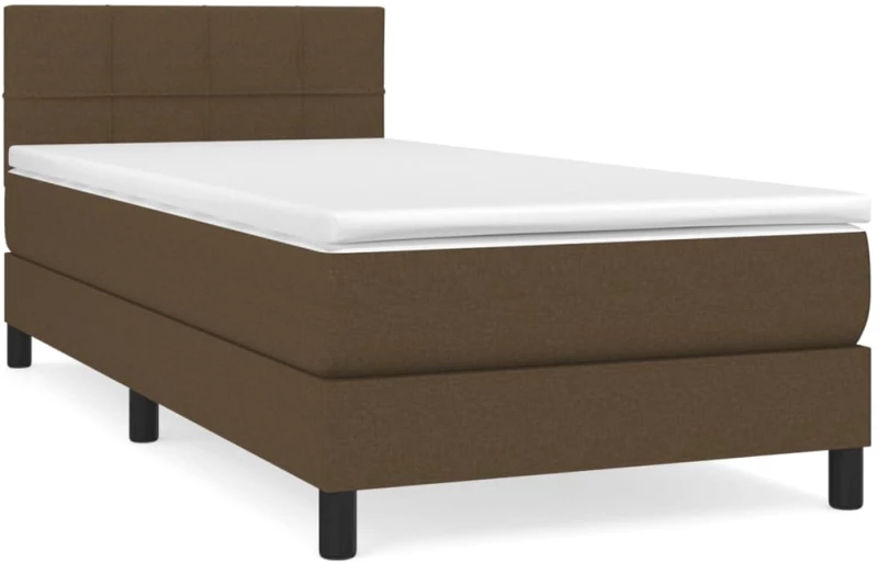 ΚΡΕΒΑΤΙ BOXSPRING ΜΕ ΣΤΡΩΜΑ ΣΚΟΥΡΟ ΚΑΦΕ 100X200 ΕΚ. ΥΦΑΣΜΑΤΙΝΟ 3140036