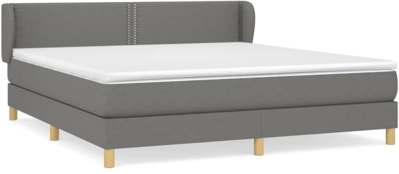 ΚΡΕΒΑΤΙ BOXSPRING ΜΕ ΣΤΡΩΜΑ ΣΚΟΥΡΟ ΓΚΡΙ 180X200 ΕΚ ΥΦΑΣΜΑΤΙΝ 3126742