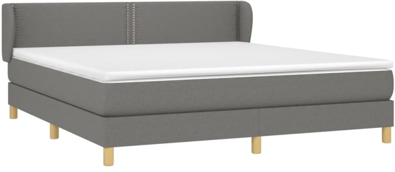 ΚΡΕΒΑΤΙ BOXSPRING ΜΕ ΣΤΡΩΜΑ ΣΚΟΥΡΟ ΓΚΡΙ 180X200 ΕΚ ΥΦΑΣΜΑΤΙΝ 3126742