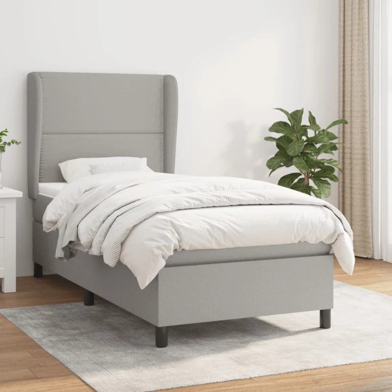 ΚΡΕΒΑΤΙ BOXSPRING ΜΕ ΣΤΡΩΜΑ ΑΝΟΙΧΤΟ ΓΚΡΙ 90X200 ΕΚ. ΥΦΑΣΜΑΤΙΝΟ 3127853