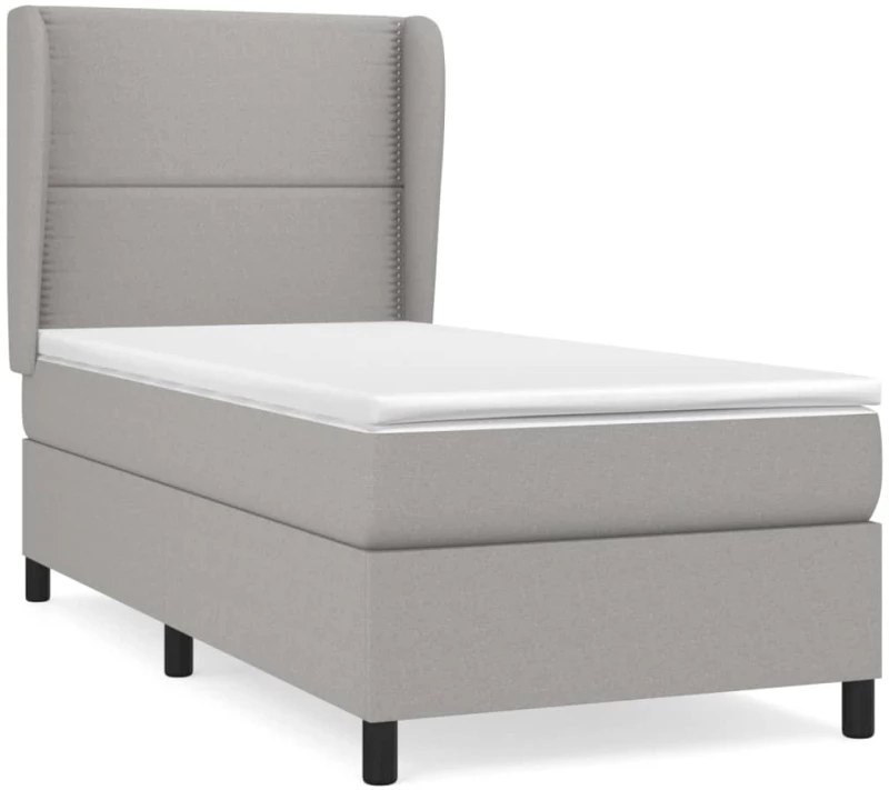 ΚΡΕΒΑΤΙ BOXSPRING ΜΕ ΣΤΡΩΜΑ ΑΝΟΙΧΤΟ ΓΚΡΙ 90X200 ΕΚ. ΥΦΑΣΜΑΤΙΝΟ 3127853