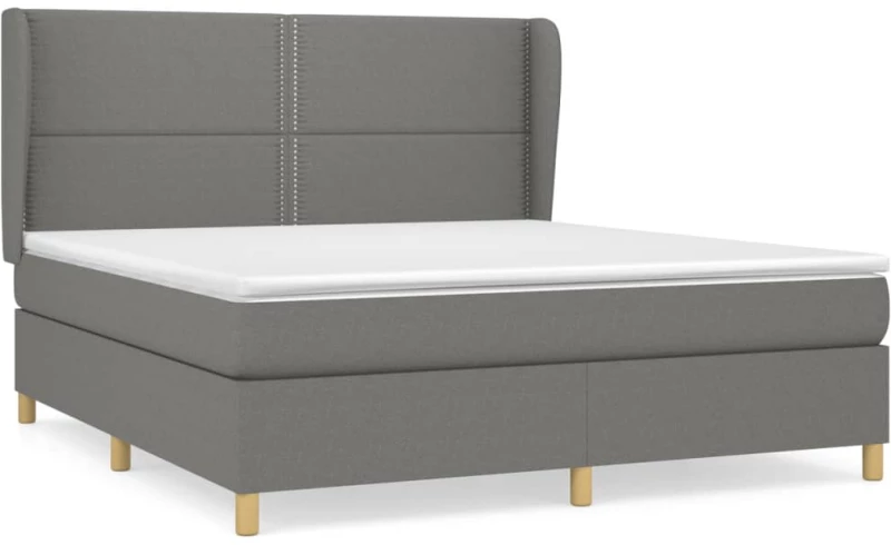 ΚΡΕΒΑΤΙ BOXSPRING ΜΕ ΣΤΡΩΜΑ ΣΚΟΥΡΟ ΓΚΡΙ 180X200 ΕΚ ΥΦΑΣΜΑΤΙΝ 3128462