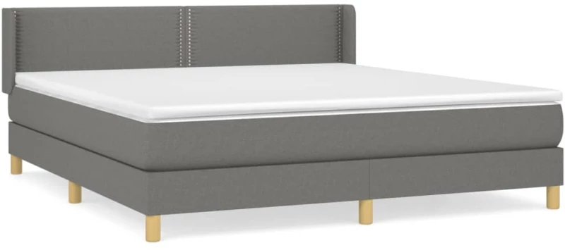 ΚΡΕΒΑΤΙ BOXSPRING ΜΕ ΣΤΡΩΜΑ ΣΚΟΥΡΟ ΓΚΡΙ 180X200 ΕΚ ΥΦΑΣΜΑΤΙΝ 3130210
