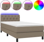 ΚΡΕΒΑΤΙ BOXSPRING ΜΕ ΣΤΡΩΜΑ & LED TAUPE 80X200 ΕΚ. ΥΦΑΣΜΑΤΙΝΟ 3133353