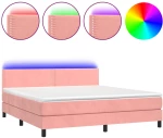 ΚΡΕΒΑΤΙ BOXSPRING ΜΕ ΣΤΡΩΜΑ & LED ΡΟΖ 160X200 ΕΚ. ΒΕΛΟΥΔΙΝΟ 3134356