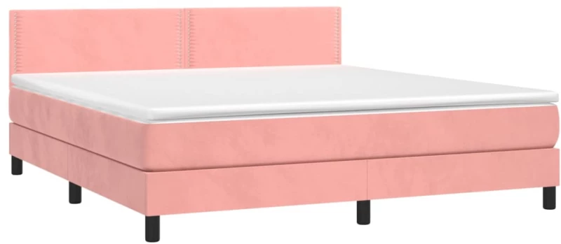 ΚΡΕΒΑΤΙ BOXSPRING ΜΕ ΣΤΡΩΜΑ & LED ΡΟΖ 160X200 ΕΚ. ΒΕΛΟΥΔΙΝΟ 3134356