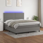 ΚΡΕΒΑΤΙ BOXSPRING ΜΕ ΣΤΡΩΜΑ & LED ΣΚ.ΓΚΡΙ 180X200 ΕΚ ΥΦΑΣΜΑΤΙΝΟ 3134814