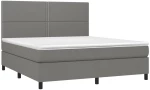 ΚΡΕΒΑΤΙ BOXSPRING ΜΕ ΣΤΡΩΜΑ & LED ΣΚ.ΓΚΡΙ 180X200 ΕΚ ΥΦΑΣΜΑΤΙΝΟ 3134814