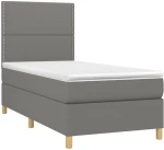 ΚΡΕΒΑΤΙ BOXSPRING ΜΕ ΣΤΡΩΜΑ & LED ΣΚ.ΓΚΡΙ 90X190 ΕΚ. ΥΦΑΣΜΑΤΙΝΟ 3135318