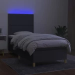 ΚΡΕΒΑΤΙ BOXSPRING ΜΕ ΣΤΡΩΜΑ & LED ΣΚ.ΓΚΡΙ 90X190 ΕΚ. ΥΦΑΣΜΑΤΙΝΟ 3135318