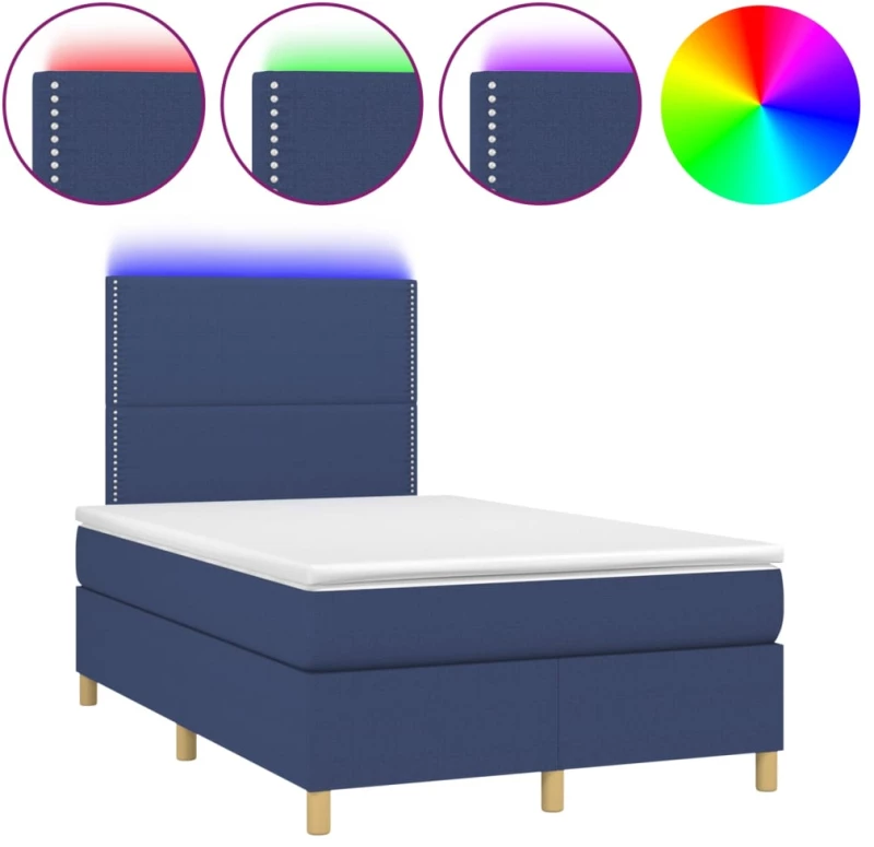 ΚΡΕΒΑΤΙ BOXSPRING ΜΕ ΣΤΡΩΜΑ & LED ΜΠΛΕ 120X200 ΕΚ. ΥΦΑΣΜΑΤΙΝΟ 3135347