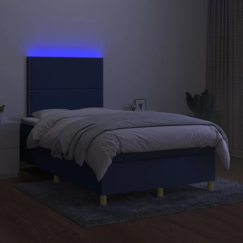 ΚΡΕΒΑΤΙ BOXSPRING ΜΕ ΣΤΡΩΜΑ & LED ΜΠΛΕ 120X200 ΕΚ. ΥΦΑΣΜΑΤΙΝΟ 3135347