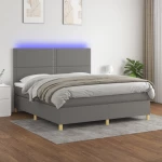 ΚΡΕΒΑΤΙ BOXSPRING ΜΕ ΣΤΡΩΜΑ & LED ΣΚ.ΓΚΡΙ 180X200 ΕΚ ΥΦΑΣΜΑΤΙΝΟ 3135374