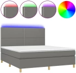 ΚΡΕΒΑΤΙ BOXSPRING ΜΕ ΣΤΡΩΜΑ & LED ΣΚ.ΓΚΡΙ 180X200 ΕΚ ΥΦΑΣΜΑΤΙΝΟ 3135374