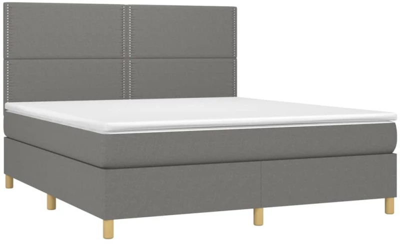 ΚΡΕΒΑΤΙ BOXSPRING ΜΕ ΣΤΡΩΜΑ & LED ΣΚ.ΓΚΡΙ 180X200 ΕΚ ΥΦΑΣΜΑΤΙΝΟ 3135374