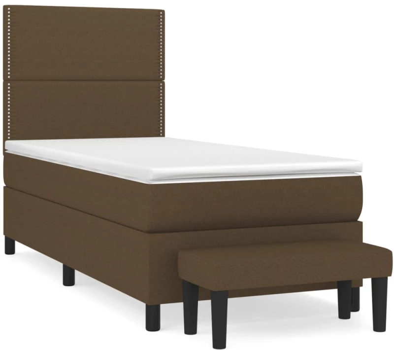 ΚΡΕΒΑΤΙ BOXSPRING ΜΕ ΣΤΡΩΜΑ ΣΚΟΥΡΟ ΚΑΦΕ 90X190 ΕΚ. ΥΦΑΣΜΑΤΙΝΟ 3136480