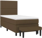 ΚΡΕΒΑΤΙ BOXSPRING ΜΕ ΣΤΡΩΜΑ ΣΚΟΥΡΟ ΚΑΦΕ 90X190 ΕΚ. ΥΦΑΣΜΑΤΙΝΟ 3136480
