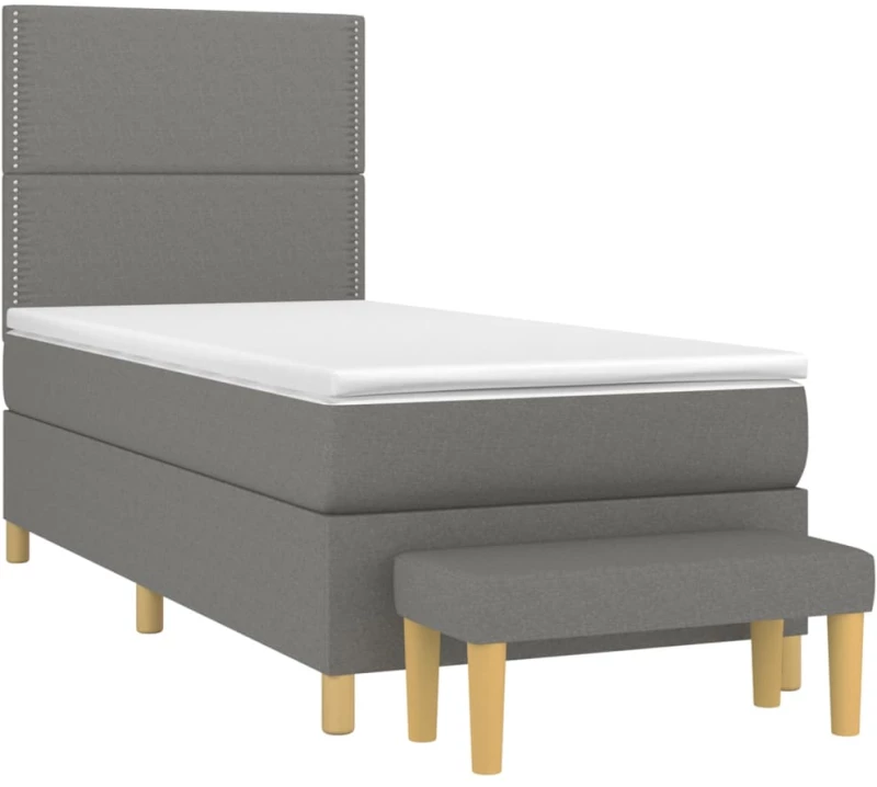 ΚΡΕΒΑΤΙ BOXSPRING ΜΕ ΣΤΡΩΜΑ ΣΚΟΥΡΟ ΓΚΡΙ 90X200 ΕΚ. ΥΦΑΣΜΑΤΙΝΟ 3137046