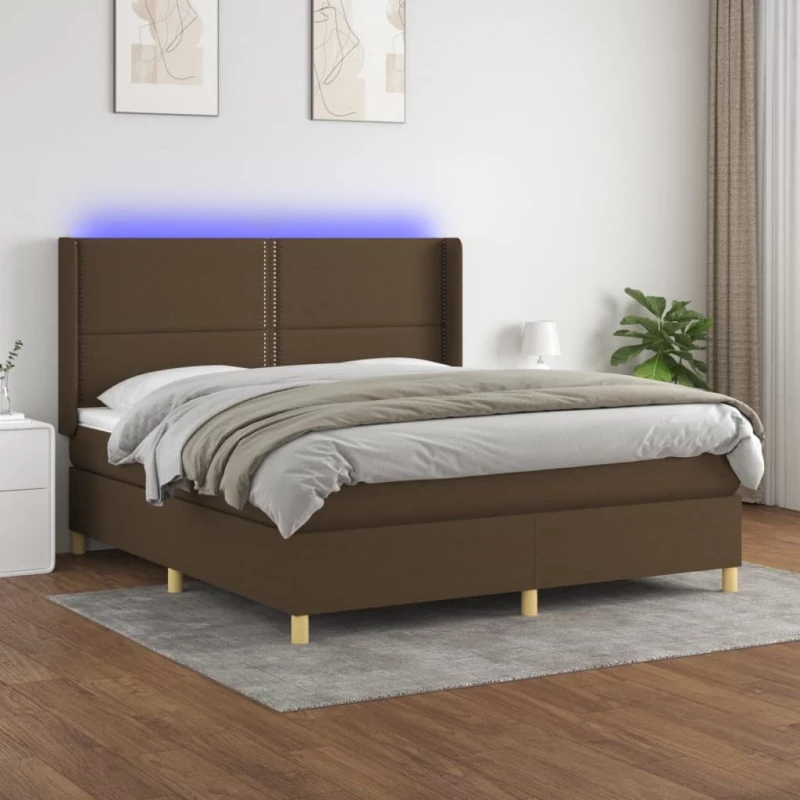 ΚΡΕΒΑΤΙ BOXSPRING ΜΕ ΣΤΡΩΜΑ & LED ΣΚ.ΚΑΦΕ 180X200ΕΚ. ΥΦΑΣΜΑΤΙΝΟ 3138816